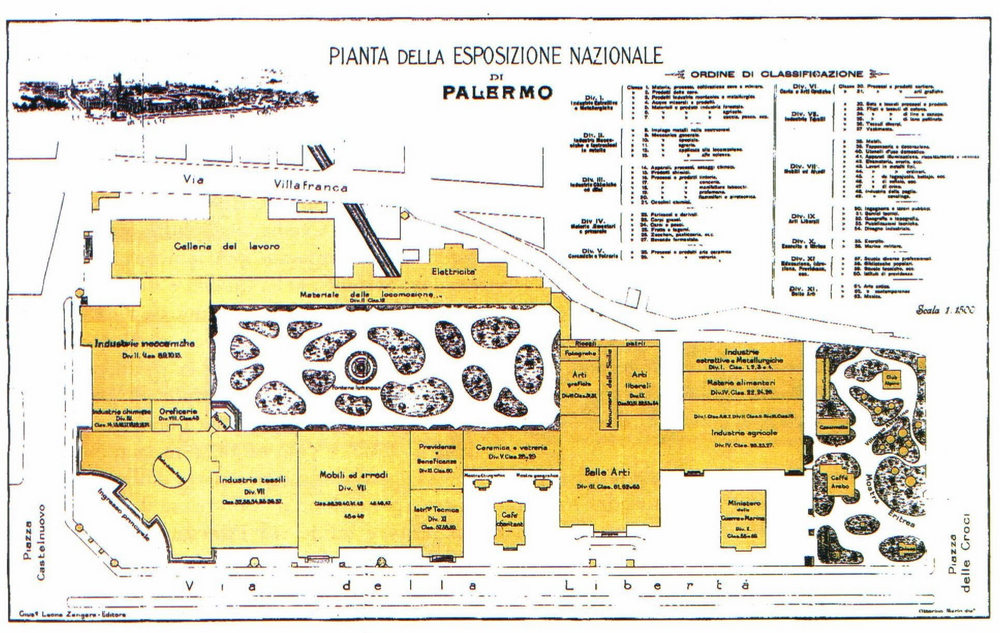 Pianta dell'Esposizione Nazionale di Palermo