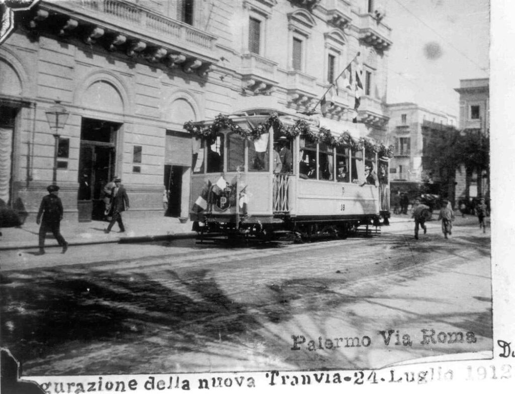 Inaugurazione del tram per Mondello - 1912